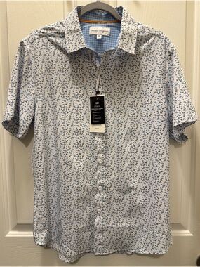 Thomas Sterling Men’s Performance Comfort 4-Way Stretch Floral Print Shirt - M
